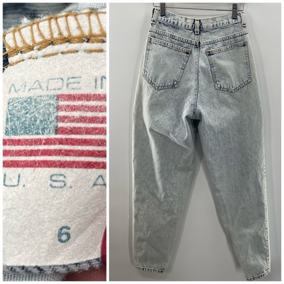Vintage Y2K. Stone Acid Washed High Waisted Mom Jeans USA by Zena Size 6 (4) - Picture 8 of 12